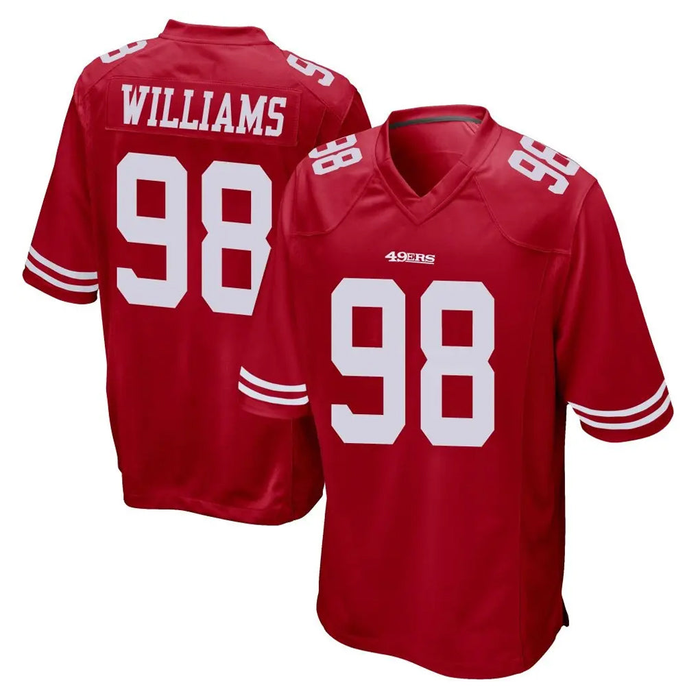Kieara SF.49ers #98 Mykel Williams Player Red Home Game Stitched Jerseys