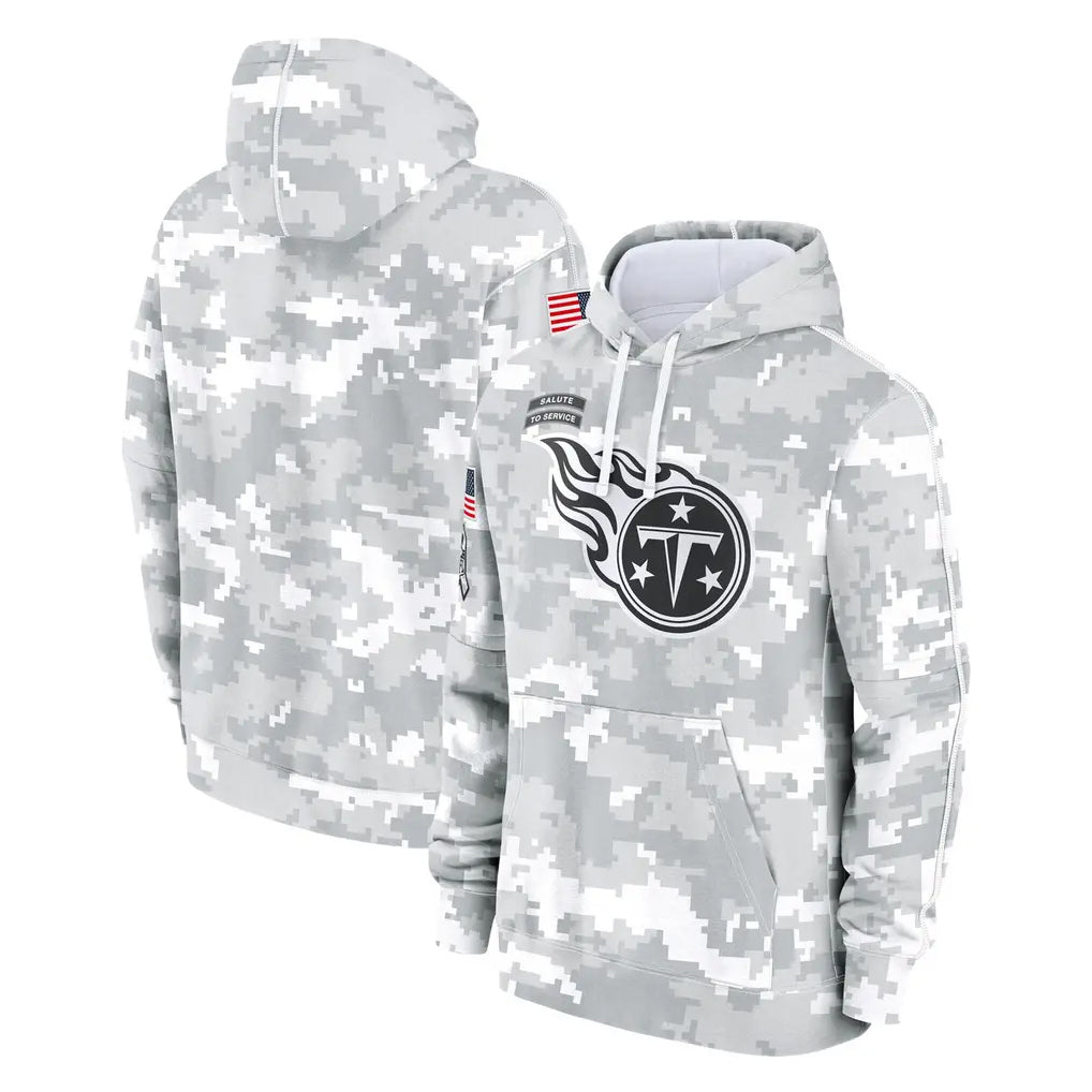Kieara T.Titans Camo Arctic Salute to Service Pullover Hoodies Home Game Blank Player Stitched Jerseys