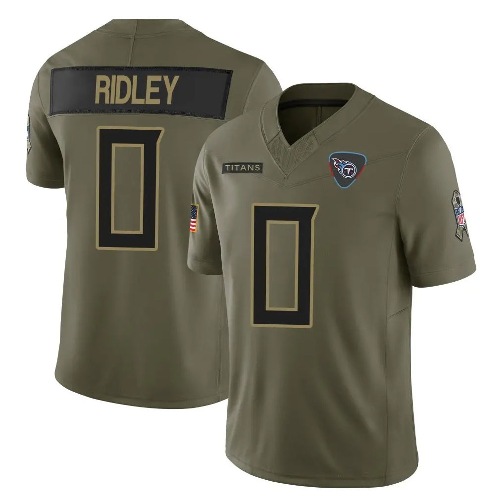 Kieara T.Titans #0 Calvin Ridley Player Olive Limited 2025 Salute to Service Home Game Stitched Jerseys