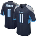 Kieara T.Titans #11 Jermaine Johnson II Player Navy Home Game Stitched Jerseys