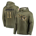 Kieara T.Titans #11 Jermaine Johnson II Player Olive Salute to Service Pullover Hoodies Home Game Stitched Jerseys