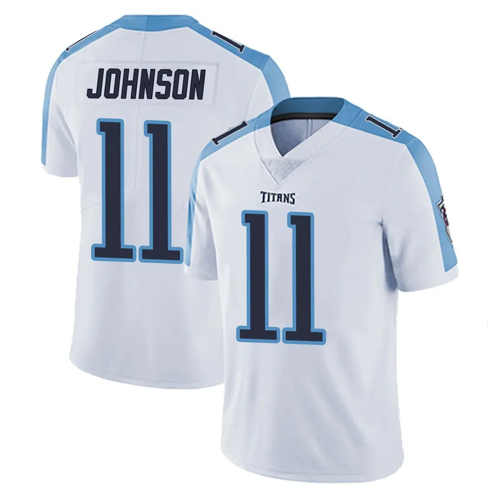 Kieara T.Titans #11 Jermaine Johnson II Player White Limited Vapor Untouchable Home Game Stitched Jerseys