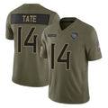 Kieara T.Titans #14 Carnell Tate Player Olive Limited 2025 Salute to Service Home Game Stitched Jerseys