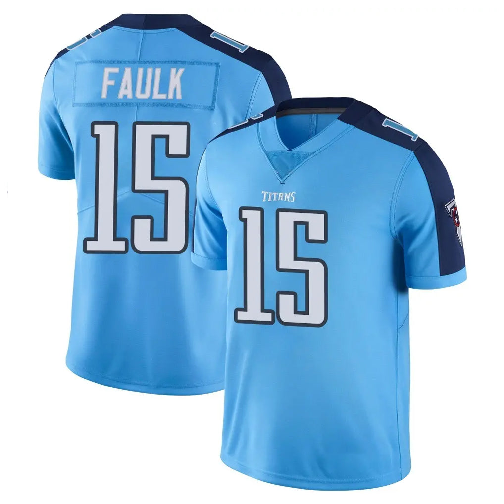 Kieara T.Titans #15 Keldric Faulk Player Light Blue Limited Color Rush Home Game Stitched Jerseys