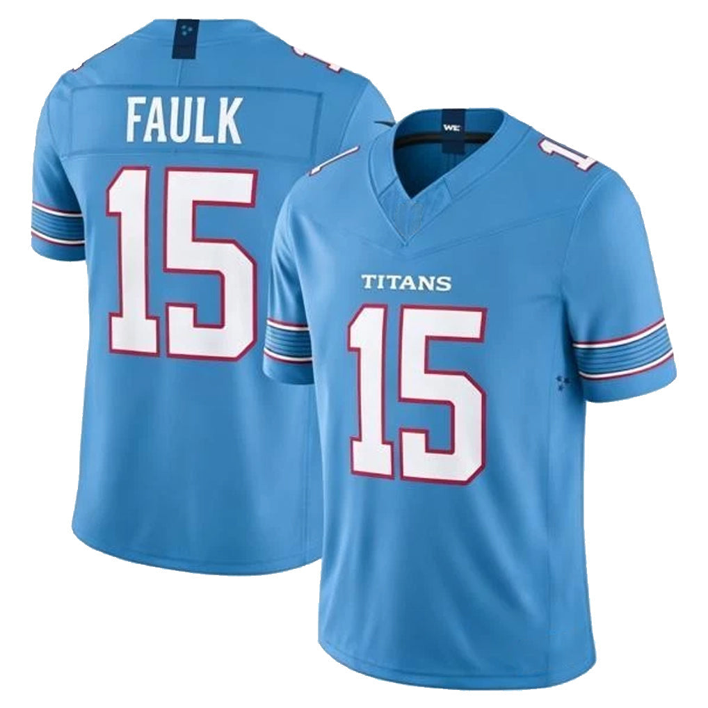 Kieara T.Titans #15 Keldric Faulk Player Light Blue Team Vapor F.U.S.E. Limited Home Game Stitched Jerseys