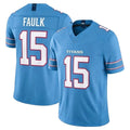Kieara T.Titans #15 Keldric Faulk Player Light Blue Team Vapor F.U.S.E. Limited Home Game Stitched Jerseys