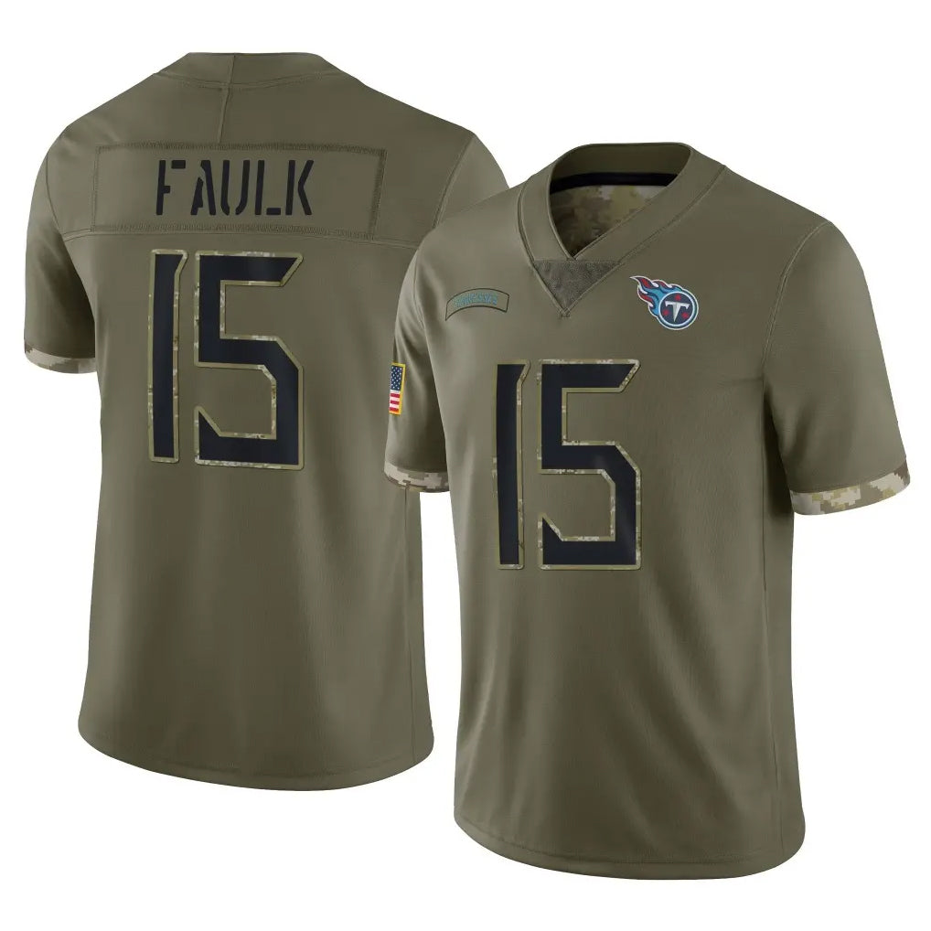 Kieara T.Titans #15 Keldric Faulk Player Olive Limited Salute to Service Home Game Stitched Jerseys