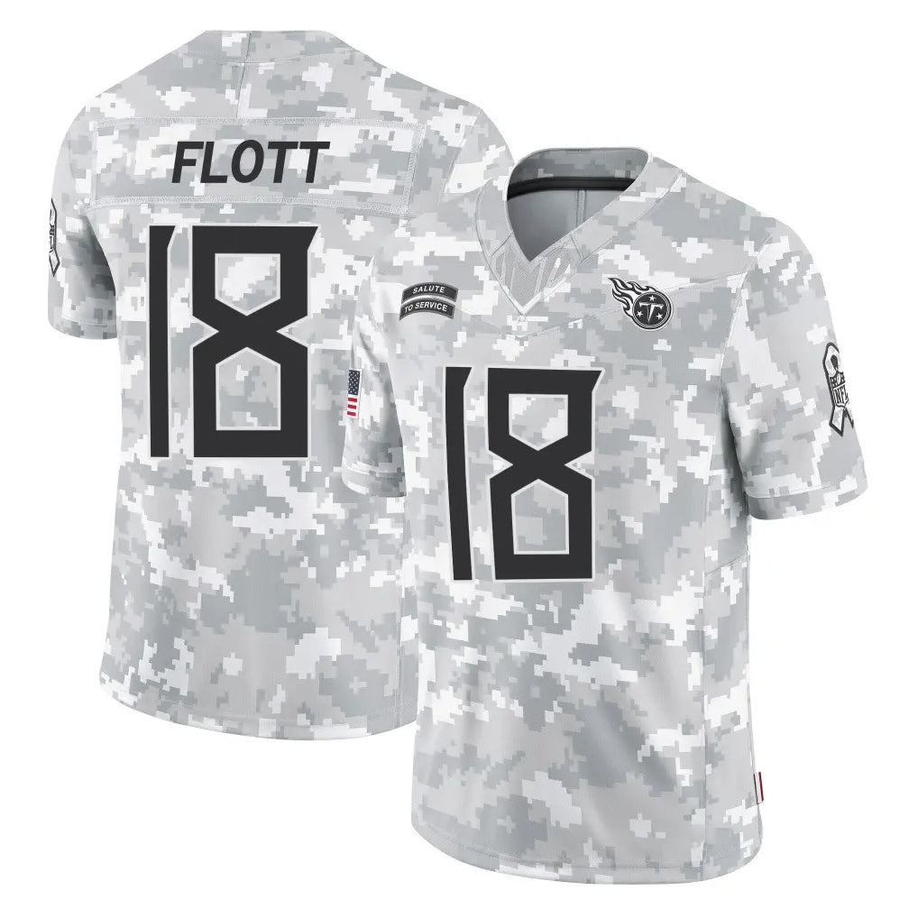 Kieara T.Titans #18 Cor'Dale Flott Player Arctic Camo Limited Salute to Service Home Game Stitched Jerseys