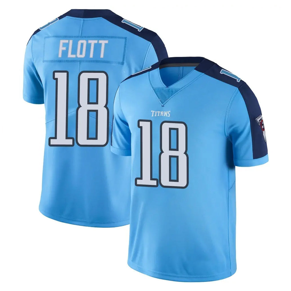 Kieara T.Titans #18 Cor'Dale Flott Player Light Blue Limited Color Rush Home Game Stitched Jerseys