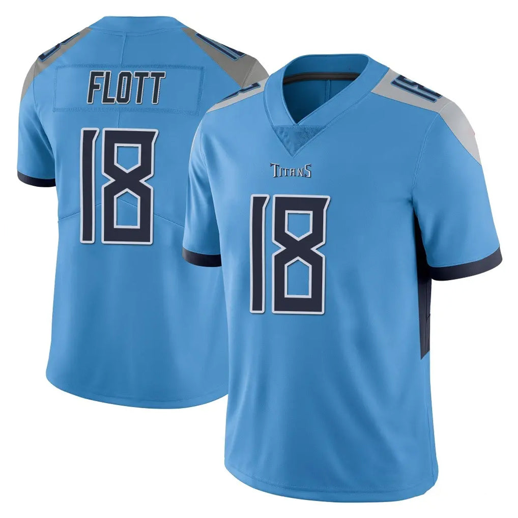 Kieara T.Titans #18 Cor'Dale Flott Player Light Blue Limited Vapor Untouchable Home Game Stitched Jerseys