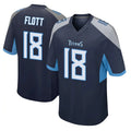 Kieara T.Titans #18 Cor'Dale Flott Player Navy Home Game Stitched Jerseys