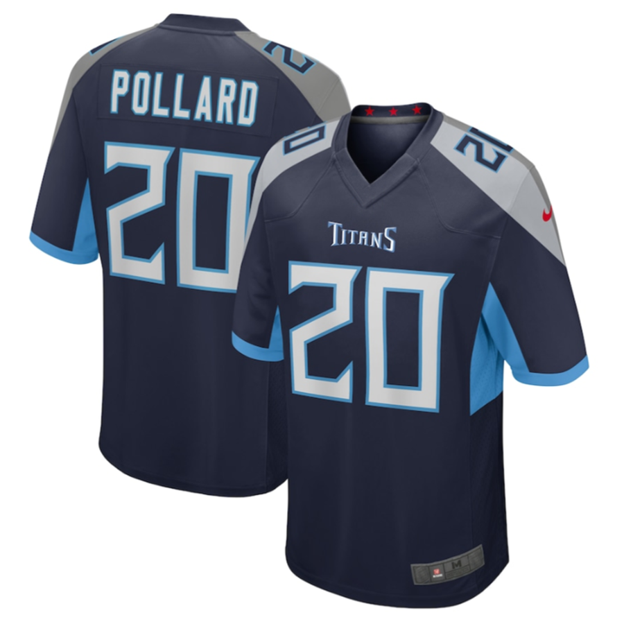 Kieara T.Titans #20 Tony Pollard Navy Game Player Jersey Stitched Jerseys