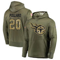 Kieara T.Titans #20 Tony Pollard Player Camo Salute To Service Hoodies Olive Stitched Jerseys