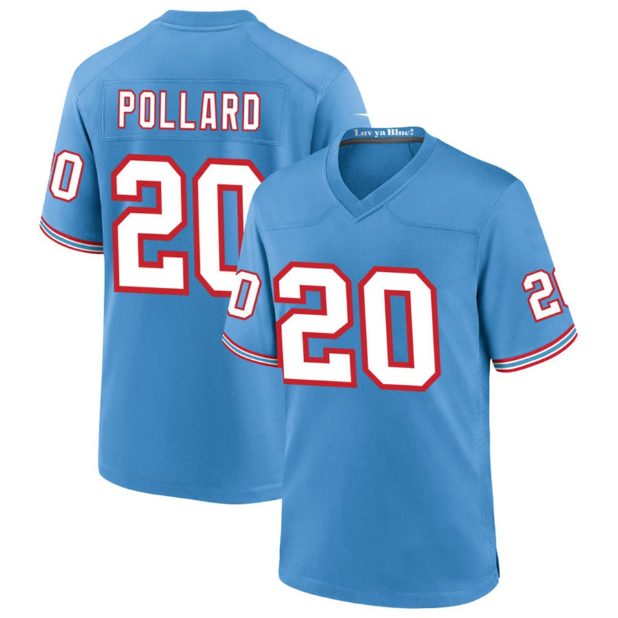 Kieara T.Titans #20 Tony Pollard Player Light Blue Throwback Alternate Game Stitched Jerseys