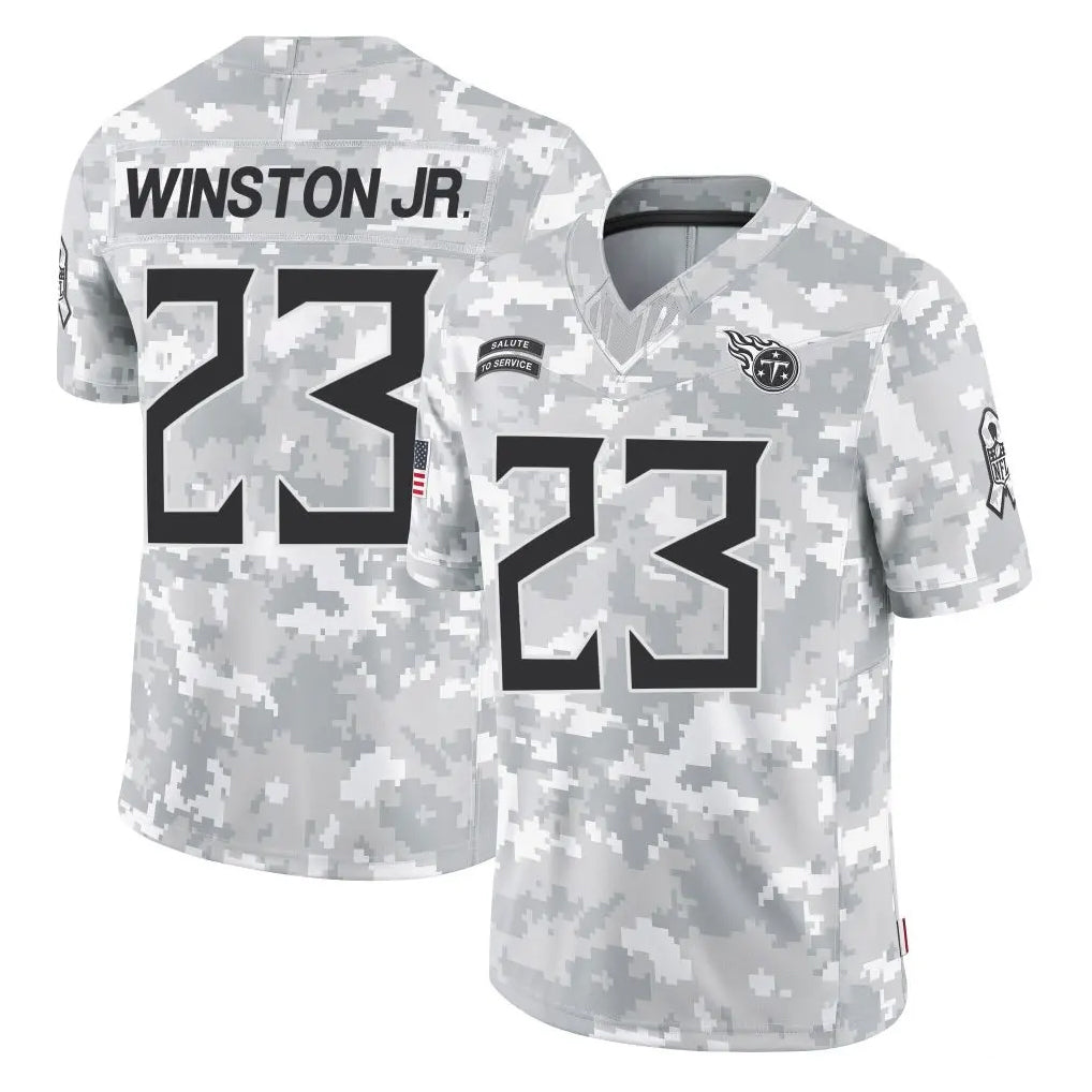 Kieara T.Titans #23 Kevin Winston Jr. Player Arctic Camo Limited Salute to Service Home Game Stitched Jerseys
