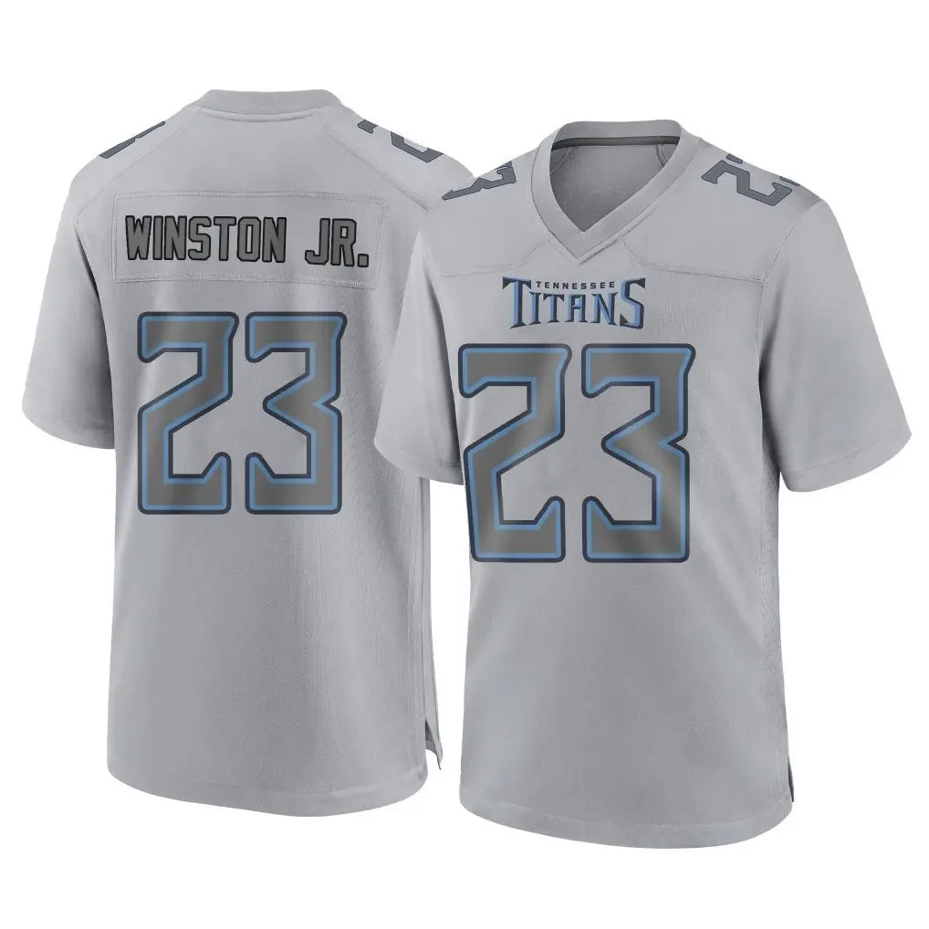 Kieara T.Titans #23 Kevin Winston Jr. Player Gray Atmosphere Fashion Home Game Stitched Jerseys