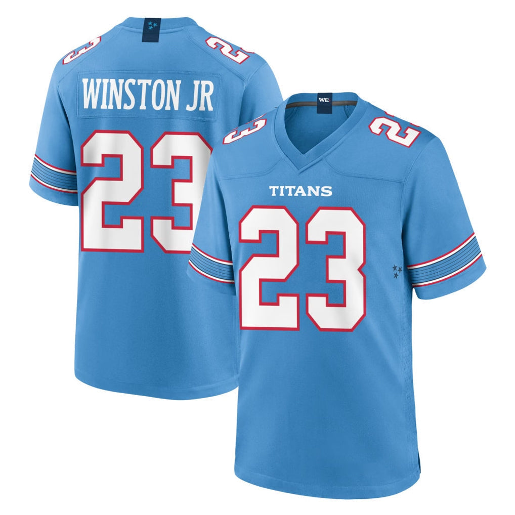 Kieara T.Titans #23 Kevin Winston Jr. Player Light Blue 2026 Game Home Stitched Jerseys