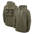 Kieara T.Titans #23 Kevin Winston Jr. Player Olive Salute to Service Hoodies Home Game Stitched Jerseys