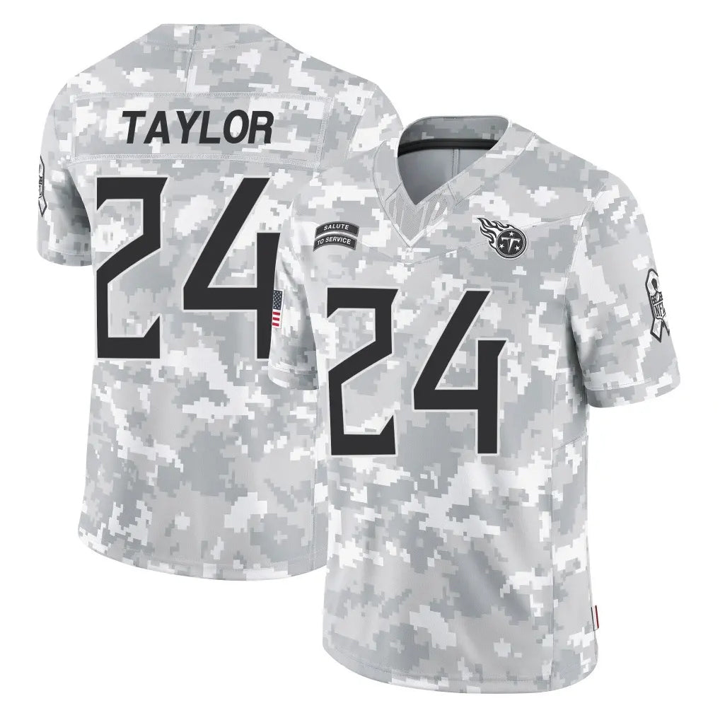 Kieara T.Titans #24 Alontae Taylor Player Arctic Camo Limited Salute to Service Home Game Stitched Jerseys