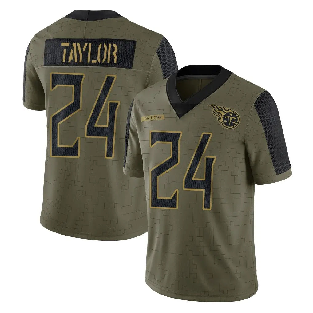 Kieara T.Titans #24 Alontae Taylor Player Olive Salute to Service Limited Home Game Stitched Jerseys