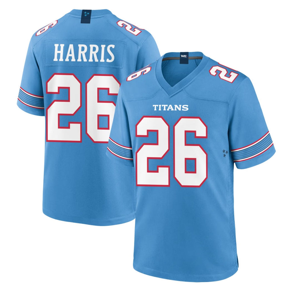 Kieara T.Titans #26 Marcus Harris Player Light Blue 2026 Game Home Stitched Jerseys