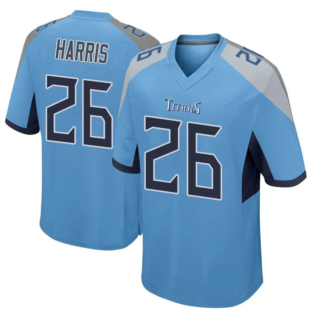 Kieara T.Titans #26 Marcus Harris Player Light Blue Home Game Stitched Jerseys