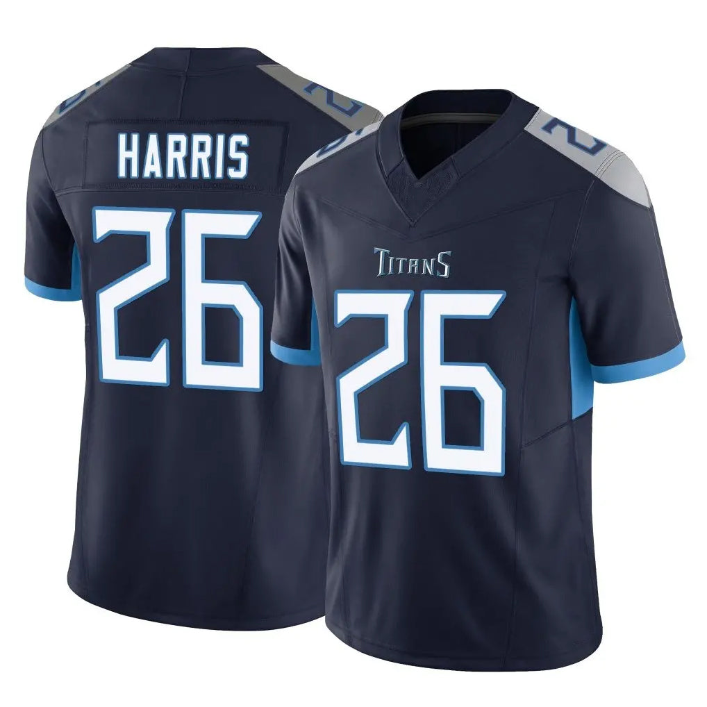 Kieara T.Titans #26 Marcus Harris Player Navy Limited Vapor F.U.S.E. Home Game Stitched Jerseys