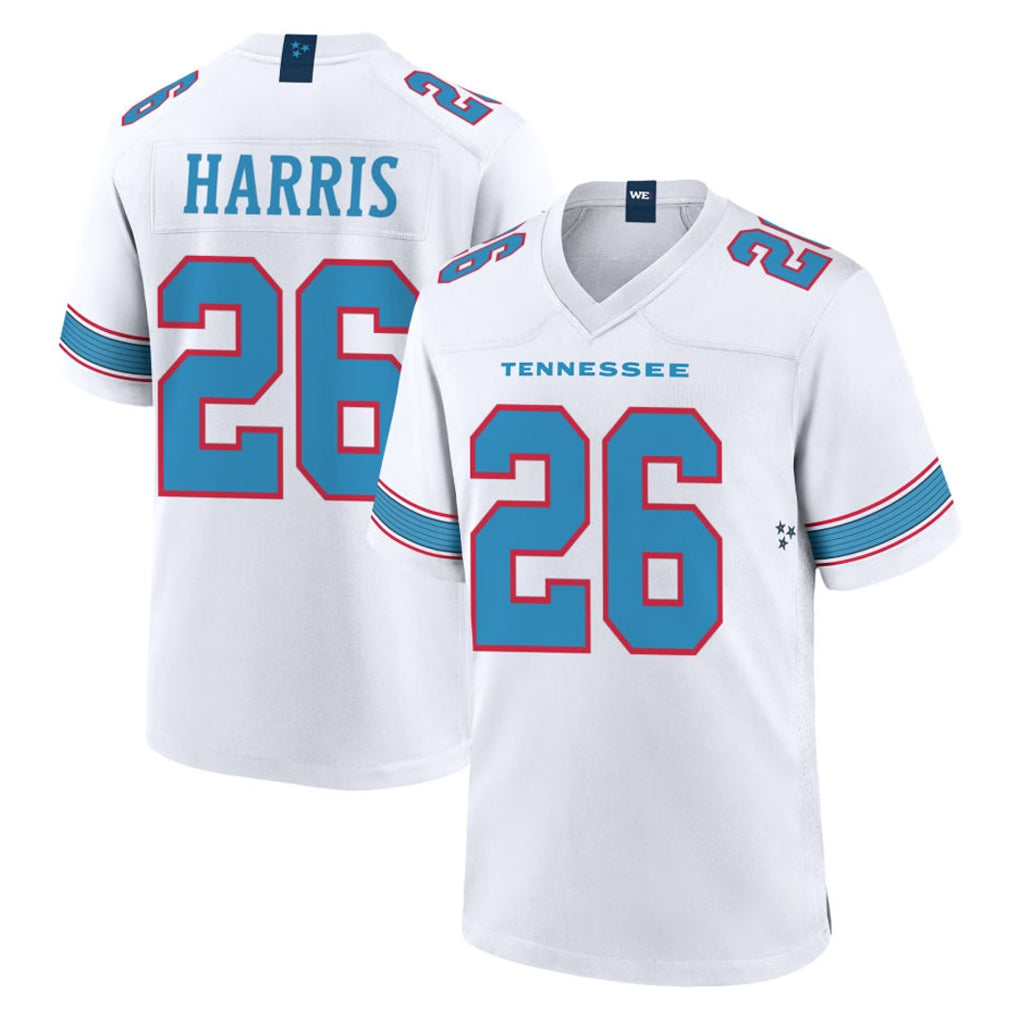Kieara T.Titans #26 Marcus Harris Player White 2026 Game Home Stitched Jerseys