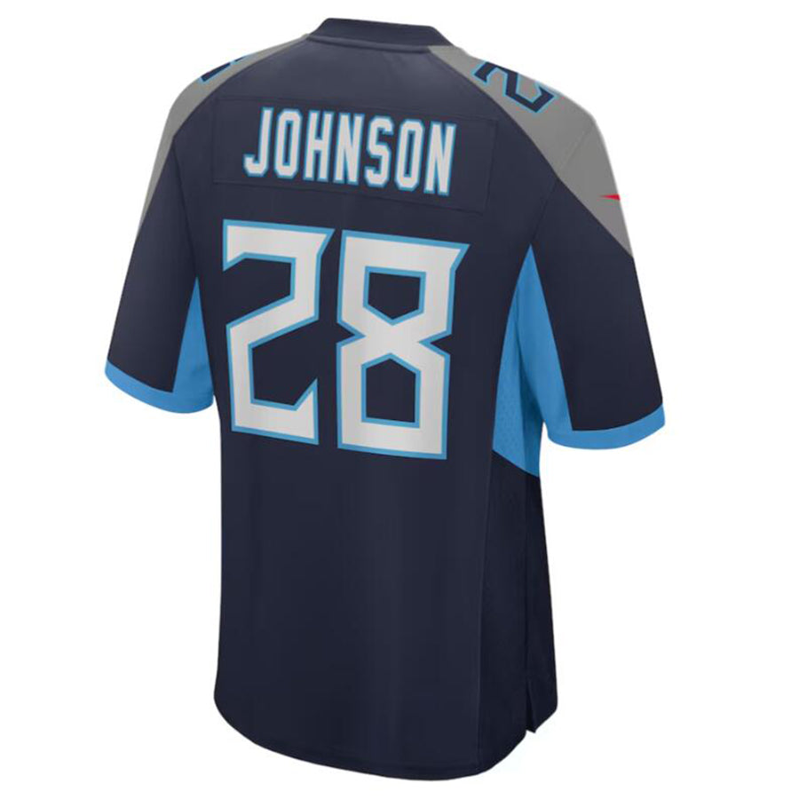 Kieara T.Titans #28 Chris Johnson Navy Retired Player Game Jersey American Stitched Football Jersey