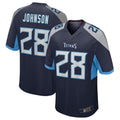 Kieara T.Titans #28 Chris Johnson Navy Retired Player Game Jersey American Stitched Football Jerseys