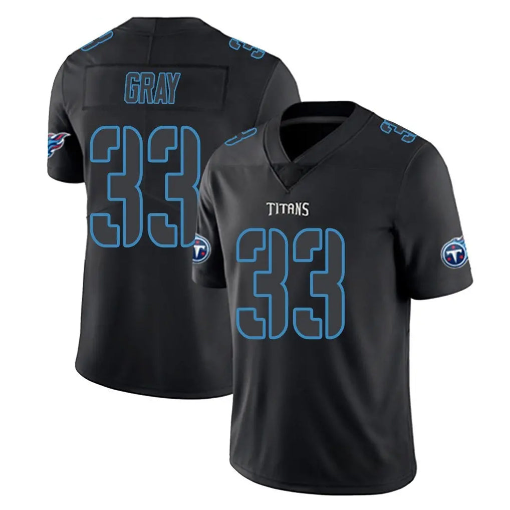 Kieara T.Titans #33 Cedric Gray Player Black Impact Limited Home Game Stitched Jerseys
