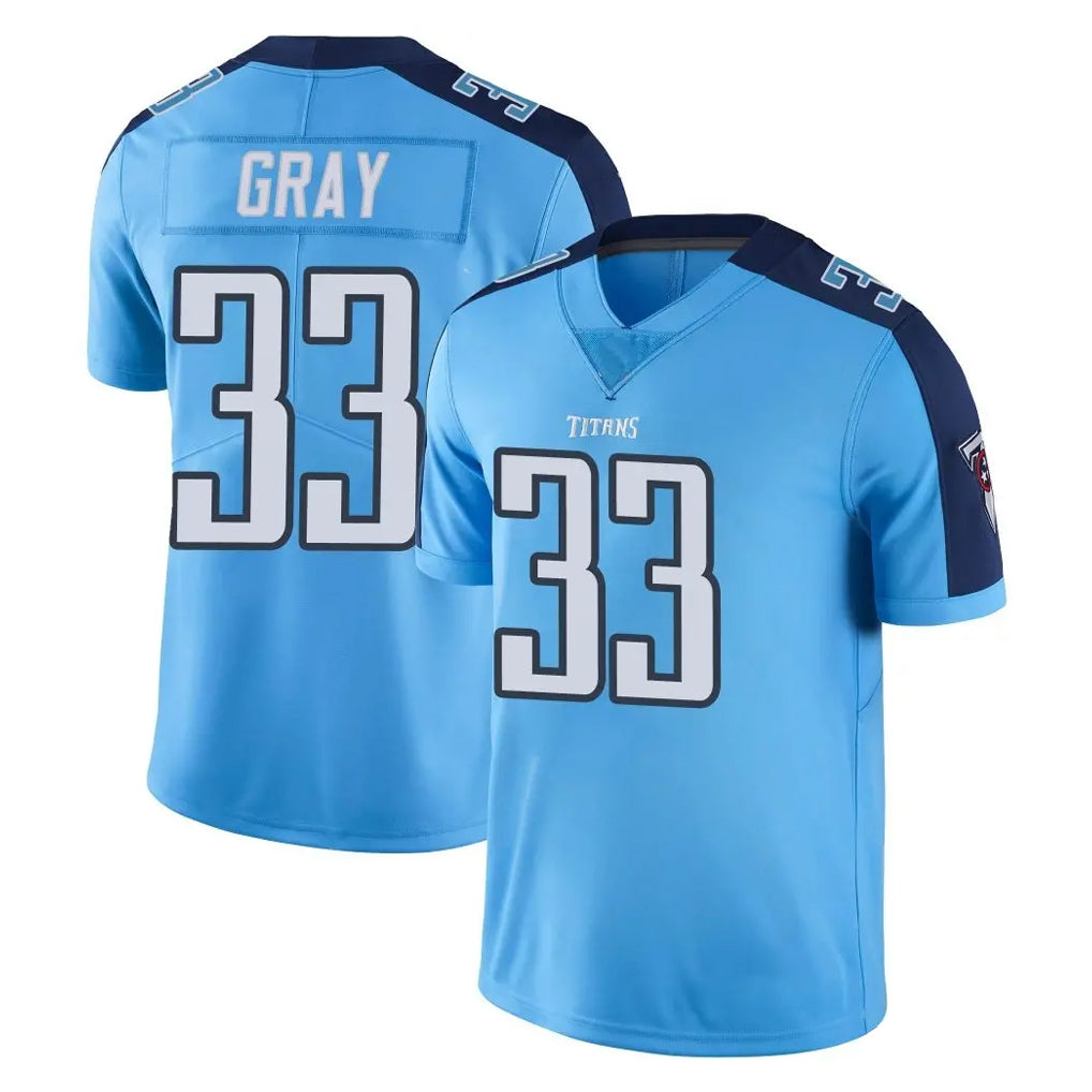 Kieara T.Titans #33 Cedric Gray Player Light Blue Limited Color Rush Home Game Stitched Jerseys