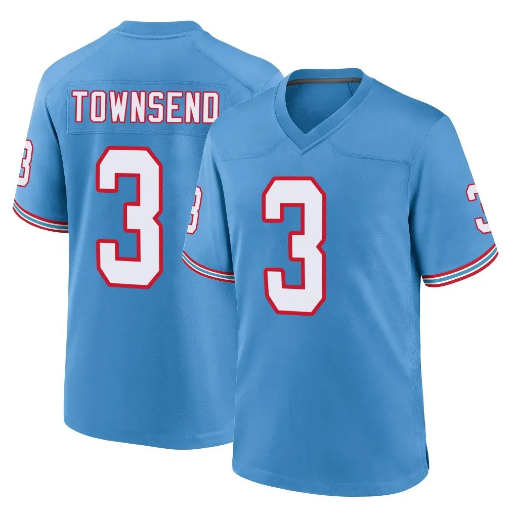 Kieara T.Titans #3 Tommy Townsend Player Light Blue Oilers Throwback Home Game Stitched Jerseys