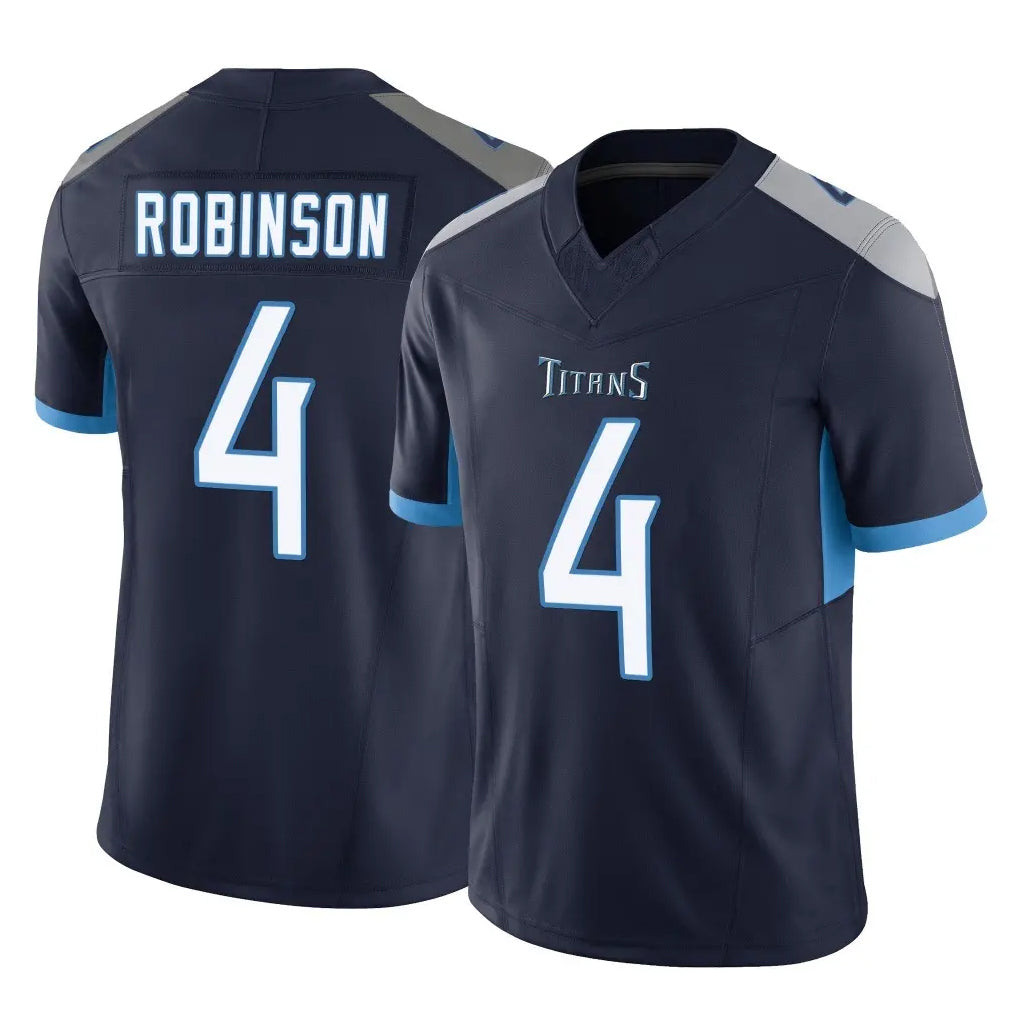 Kieara T.Titans #4 Wan'Dale Robinson Player Navy Limited Vapor F.U.S.E. Home Game Stitched Jerseys
