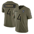 Kieara T.Titans #4 Wan'Dale Robinson Player Olive Limited 2025 Salute to Service Home Game Stitched Jerseys