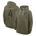 Kieara T.Titans #4 Wan'Dale Robinson Player Olive Salute to Service Hoodies Home Game Stitched Jerseys