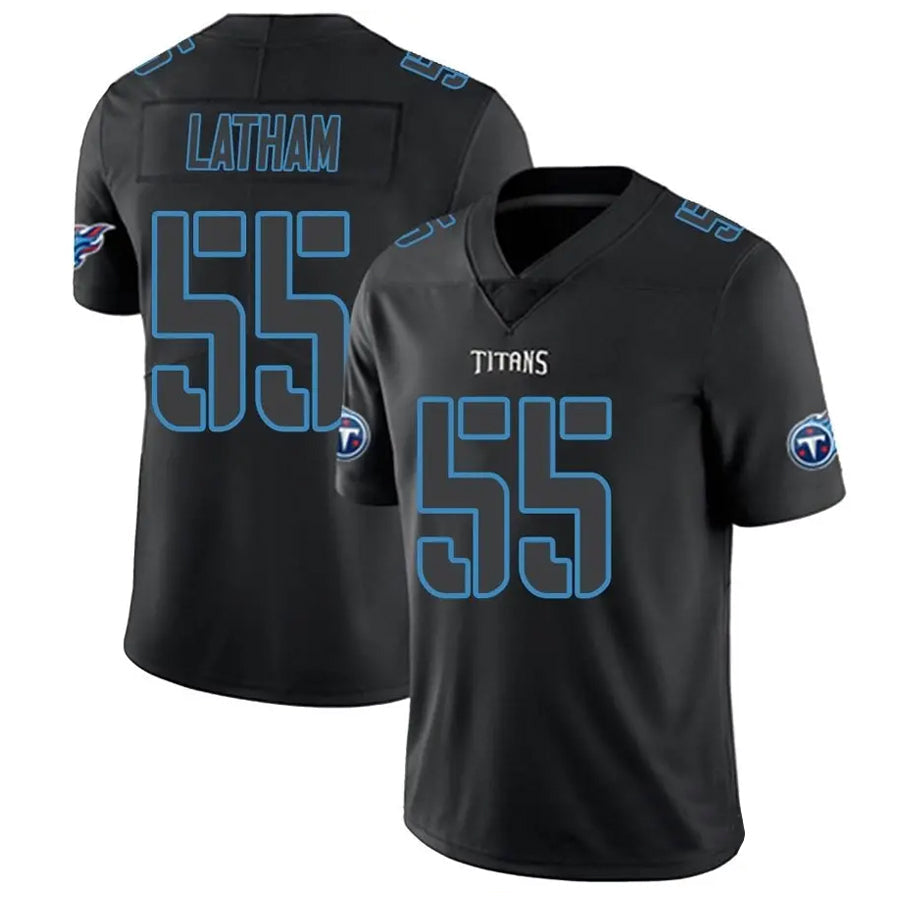 Kieara T.Titans #55 JC Latham Player Black Fashion Elite Limited Stitched Jerseys