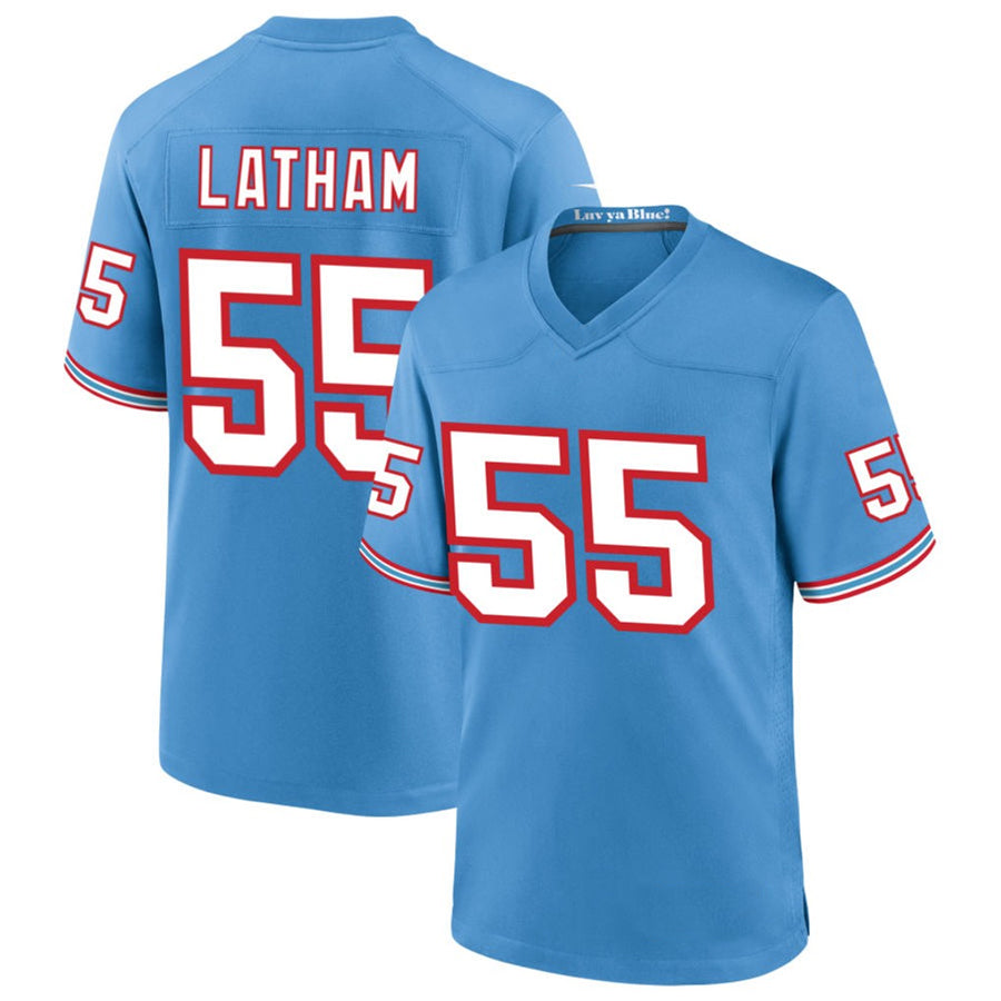 Kieara T.Titans #55 JC Latham Player Blue Throwback Alternate Game Stitched Jerseys