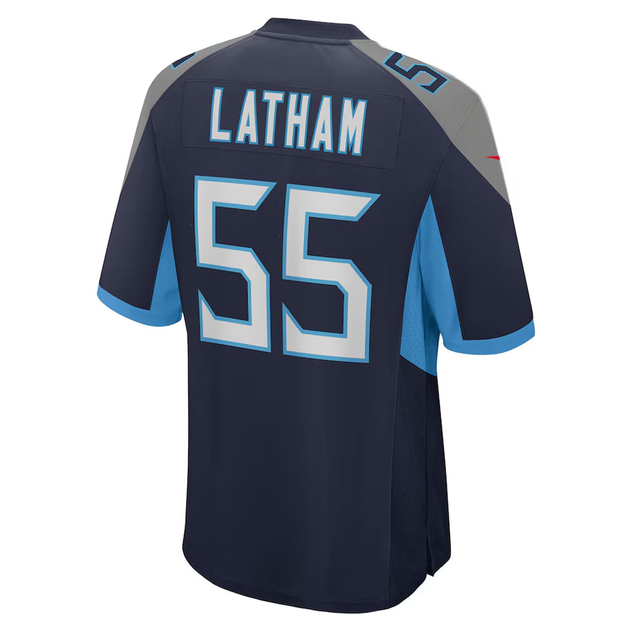 Kieara T.Titans #55 JC Latham Player Navy Home Game Stitched Jerseys