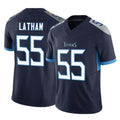 Kieara T.Titans #55 JC Latham Player Navy Limited Vapor F.U.S.E. Home Game Stitched Jerseys