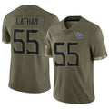 Kieara T.Titans #55 JC Latham Player Olive Salute To Service Limited Stitched Jerseys