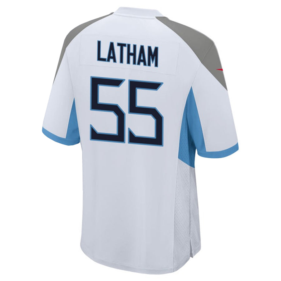 Kieara T.Titans #55 JC Latham Player White Home Game Stitched Jerseys