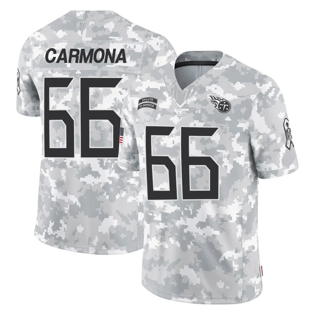 Kieara T.Titans #66 Fernando Carmona Jr. Player Arctic Camo Limited Salute to Service Home Game Stitched Jerseys