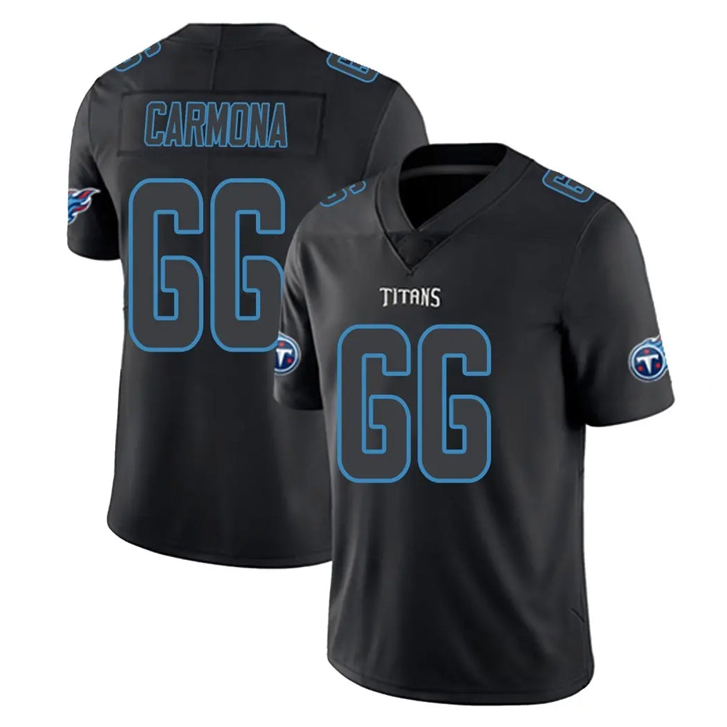 Kieara T.Titans #66 Fernando Carmona Jr. Player Black Impact Limited Home Game Stitched Jerseys