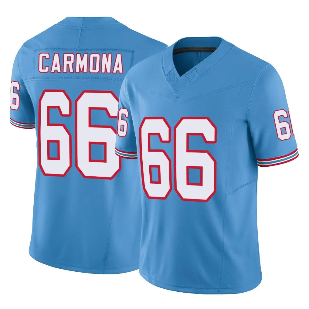 Kieara T.Titans #66 Fernando Carmona Jr. Player Light Blue Limited Vapor F.U.S.E. Home Game Stitched Jerseys
