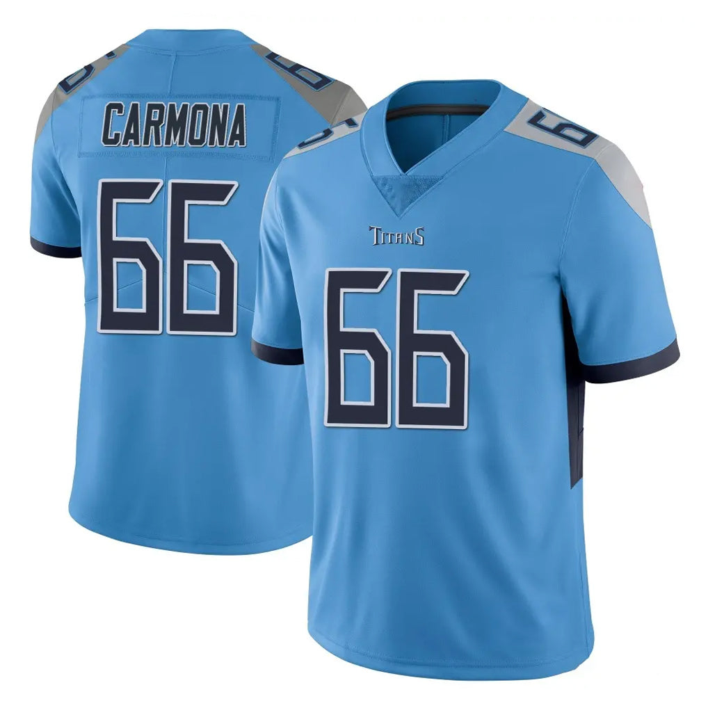 Kieara T.Titans #66 Fernando Carmona Jr. Player Light Blue Limited Vapor Untouchable Home Game Stitched Jerseys