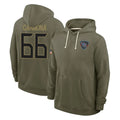Kieara T.Titans #66 Fernando Carmona Jr. Player Olive Salute to Service Hoodies Home Game Stitched Jerseys