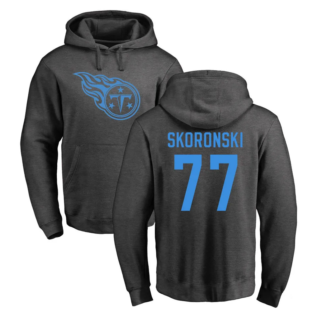 Kieara T.Titans #77 Peter Skoronski Player Ash One Color Pullover Hoodies Home Game Stitched Jerseys