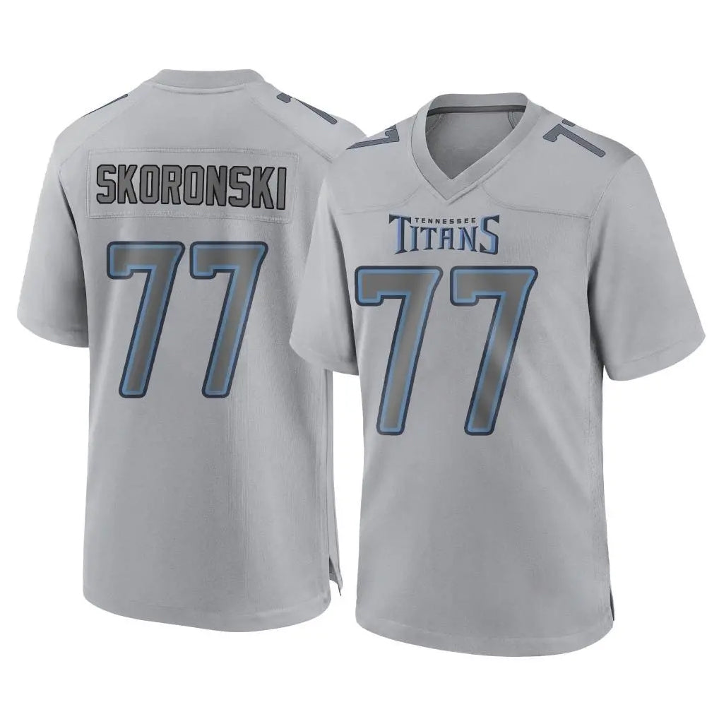 Kieara T.Titans #77 Peter Skoronski Player Gray Atmosphere Fashion Home Game Stitched Jerseys