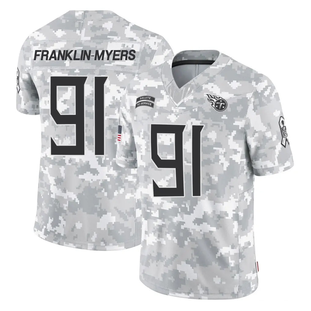Kieara T.Titans #91 John Franklin-Myers Player Arctic Camo Limited Salute to Service Home Game Stitched Jerseys